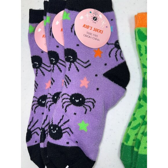 9 Pair Kids Socks Fun Halloween Designs 3-Packs each Design Size 7-8.5 - Picture 2 of 5